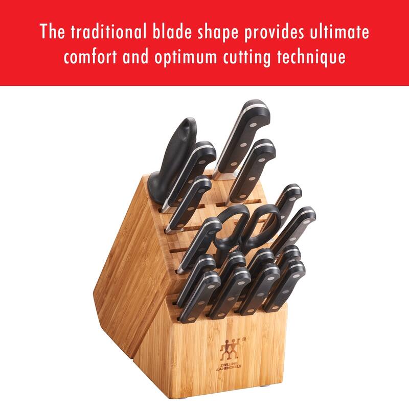 ZWILLING Professional S 18-Piece Knife Block Set, Chef Knife, Serrated Utility Knife, Steak Knife Set, Black - 18-pc