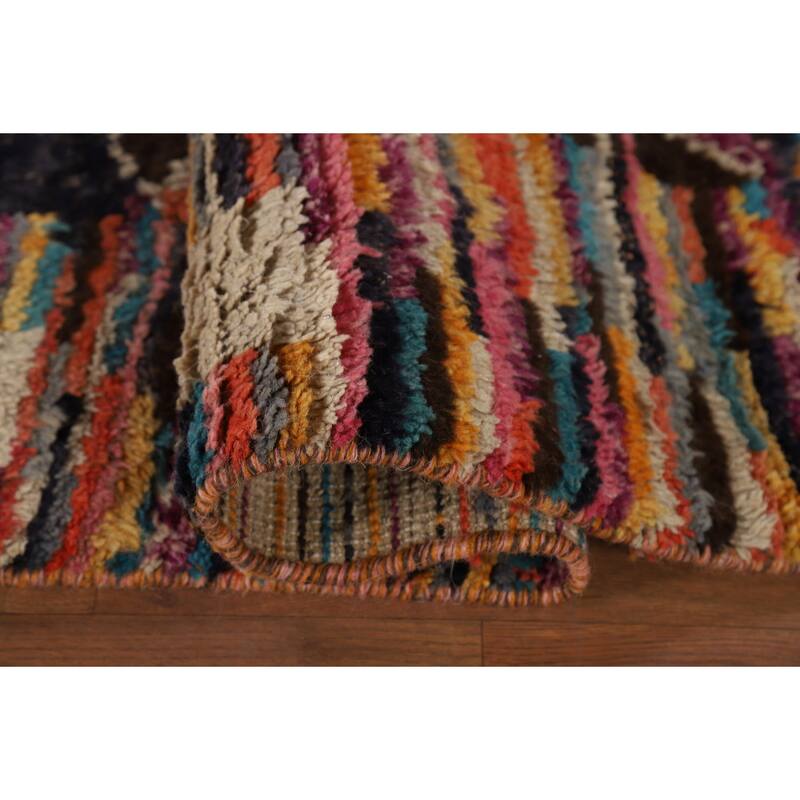 Trellis Moroccan Area Rug Hand-Knotted Wool Carpet - 7'11" x 10'11"