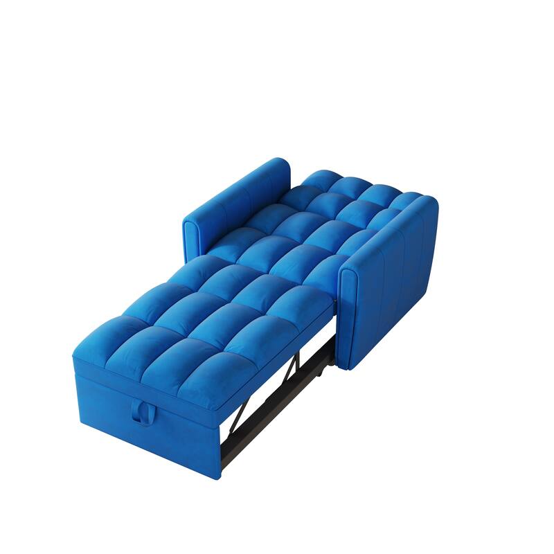 38.2-inch foldable large-size sofa bed, modern velvet single sofa, sofa bed with adjustable backrest