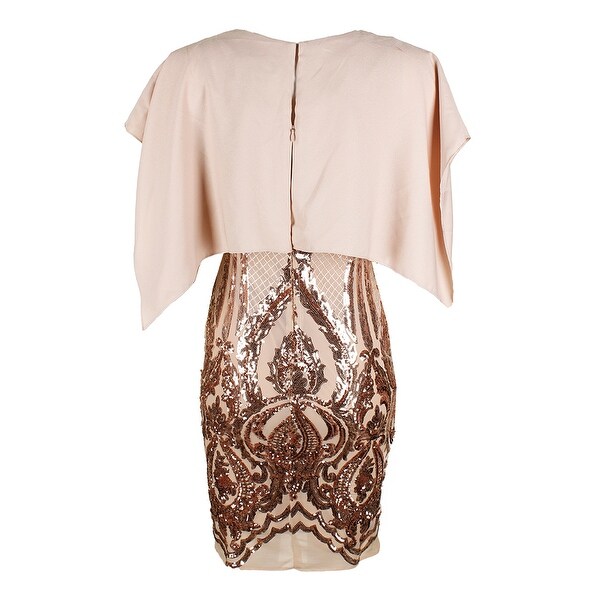 betsy and adam caped sheath dress