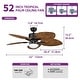 preview thumbnail 9 of 13, 52 Inch Palm leaf Ceiling Fan with LED Light and Remote Control