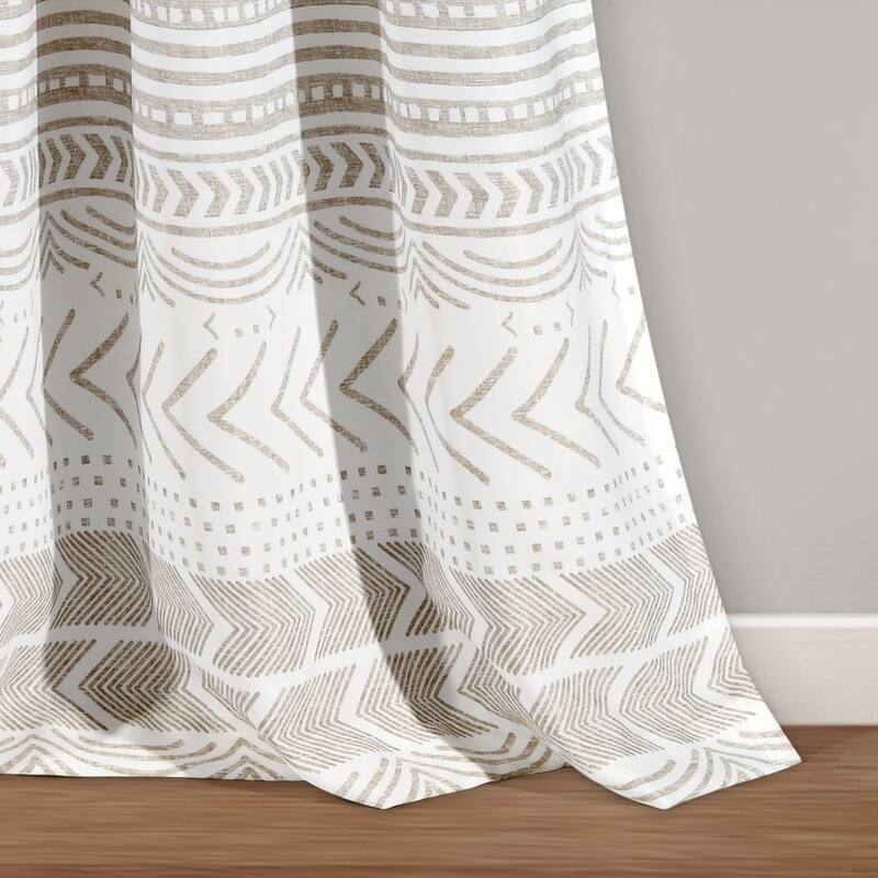 Lush Decor Hygge Geo Room Darkening Window Curtain Panel Pair