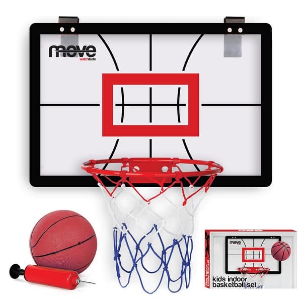 slide 2 of 5, Watchitude Move: Kids Indoor Basketball Hoop Set - Ages 6+