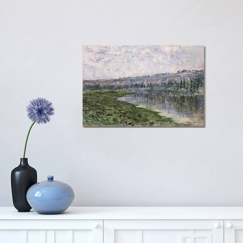 iCanvas "The Seine and the Hills of Chantemsle, 1880 " by Claude Monet Canvas Print - 12x18x1.5