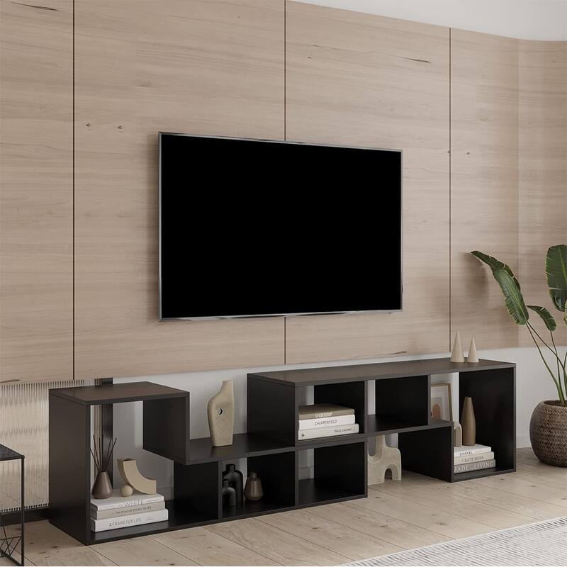 Mieres Modern Entertainment Center with Open Storage Shelves, TV Console Stand - n/a