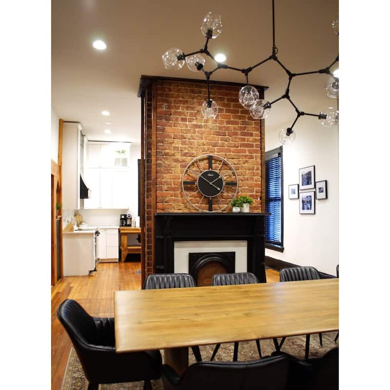Wrought Iron Gallery Wall Clock - 32" - Black and Silver