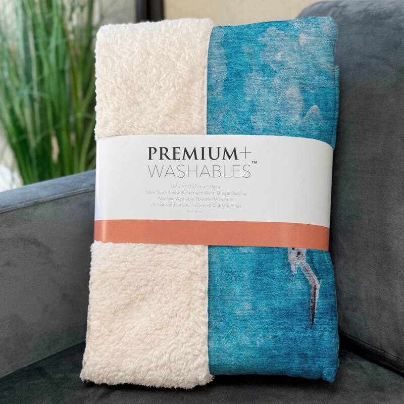 Premium Machine Washable ASB220 Christmas Beach Sherpa Throw Blanket
