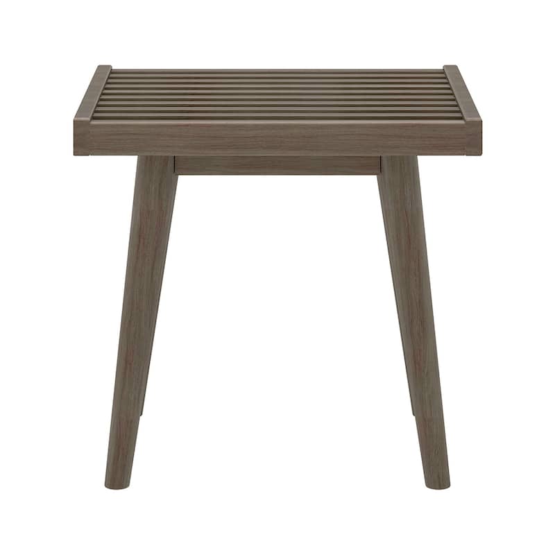 Plank and Beam Mid Century Modern Wood Square Bench