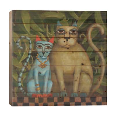 Frida Loves Diego Print On Wood by Cindy Revell - Multi-Color