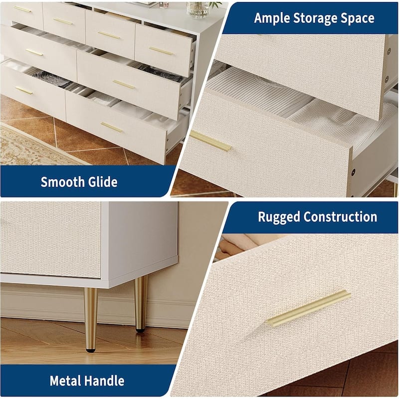 Elegant 3-Drawer Dresser, Nightstand for Living Room, Bedroom