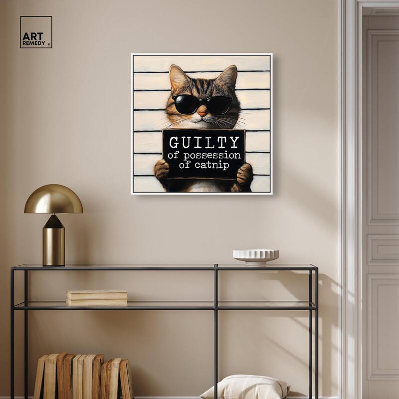 Guilty of Catnip Canvas by Art Remedy
