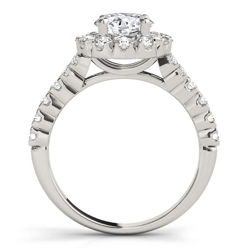 Auriya 14k White Gold Lab Grown Round Diamond Halo Engagement Ring 0.50 to 5.00 ct. tw. (F-G VS)