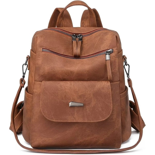 Women's Anti-Theft Leather Backpack, 8-Pocket Work Travel Organizer - On Sale - Bed Bath & Beyond - 42959486 Women's Anti-Theft Leather Backpack, 8-Pocket Work Travel Organizer - On Sale - Bed Bath & Beyond - 42959486