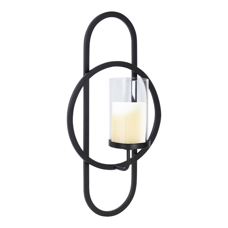 Kate and Laurel Jonas Metal Wall Sconce - 10x5x19 - 10x5x19 - Black