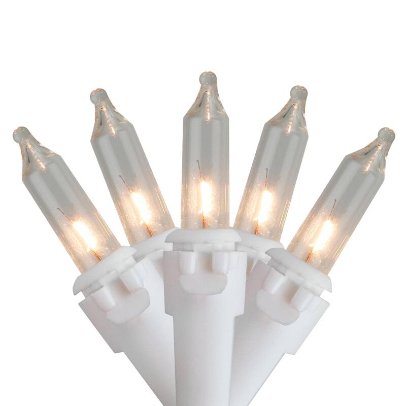 35-Count Clear Mini Christmas Light Set, 7ft White Wire