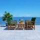 preview thumbnail 2 of 0, SAFAVIEH Fontana 4-piece Acacia Solid Wood Outdoor Conversation Patio Set - 47"W x 26"D x 33"H