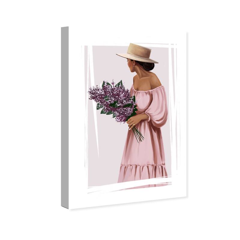 Wynwood Studio Canvas Fashion and Glam Purple Bouquet Pink and Shabby Chic Wall Art Canvas Print