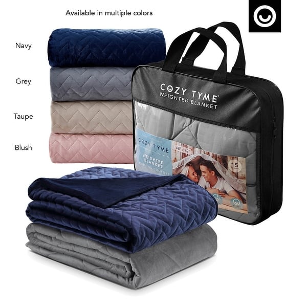 dimension image slide 2 of 4, Tau Weighted Premium Quality Blanket with Quilted Cover