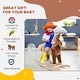 preview thumbnail 5 of 8, Kids Rocking Horse, Plush Toddler Rocker, Wooden Base Ride-On Toy with Handle Grip, Traditional Toy for Kids 36M+, Brown