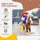preview thumbnail 4 of 7, Qaba Kids Rocking Horse, Plush Toddler Rocker, Wooden Base Ride On Toy - brown