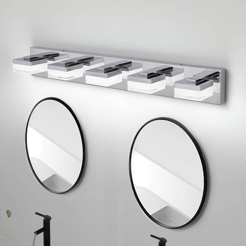 Modern LED Vanity Light, 5-Lights Wall Sconce for Bathroom and Mirror, Sleek Minimalist Design, Energy-Efficient
