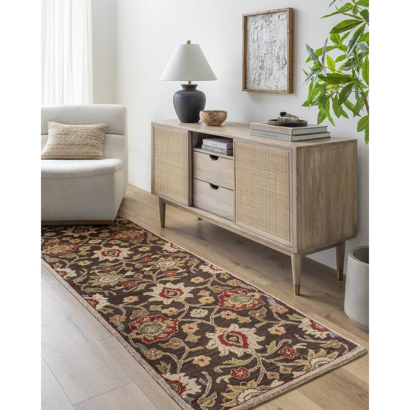 Livabliss Caesar Updated Traditional Paisley Hand Tufted Area Rug. - Chocolate - 6' x 9' Oval