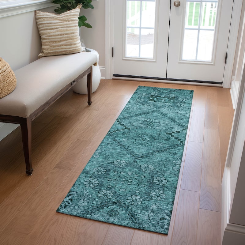 Machine Washable Indoor/ Outdoor Chantille Boho Global Rug
