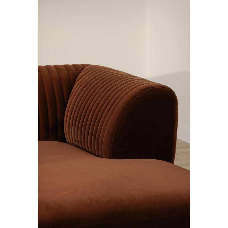 NADAAL STUDIOS Iona, Left Hand Facing Upholstered Sectional, Brown - 116.75 X 71 X 27.5