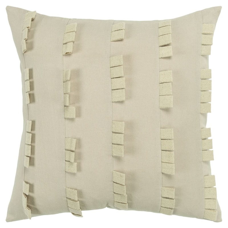 Donny Osmond Stripe Solid Textured Throw Pillow - Polyester - Beige