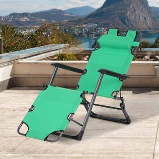 Garden Chair Lay Down Chair Outdoor 2-in-1 Beach Lounge Chair Sun - Main Image