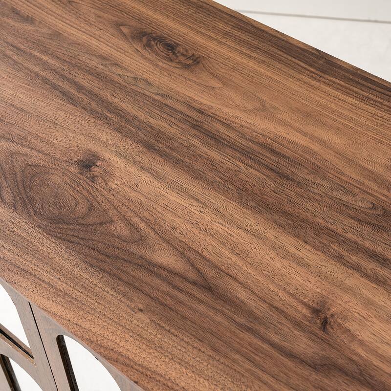 Sideboard Cabinet with Doors & Shelves, Mid Century Modern Storage Cabinet, Buffet Cabinet with Solid Wood Legs