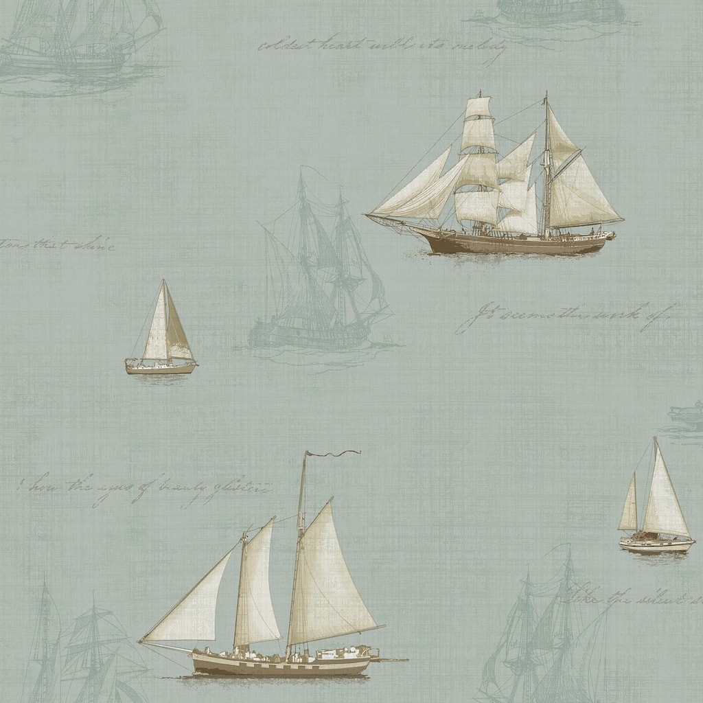 Andrew Seafoam Sailboat Wallpaper
