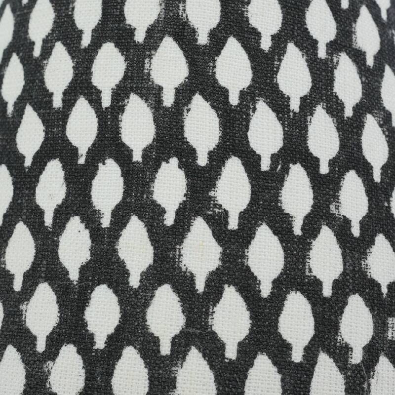 Fabdivine Khushbu Handmade Thick Linen Floral Block Print Lampshade - Vintage Boho Table Lamp, Modern Handcrafted - 11 x 13 x 10