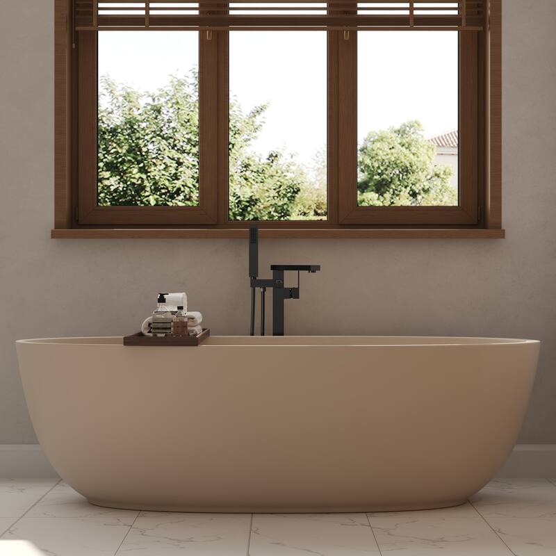 GRANDJOY 1-Handle Stylish Freestanding Tub Faucet with Hand Shower