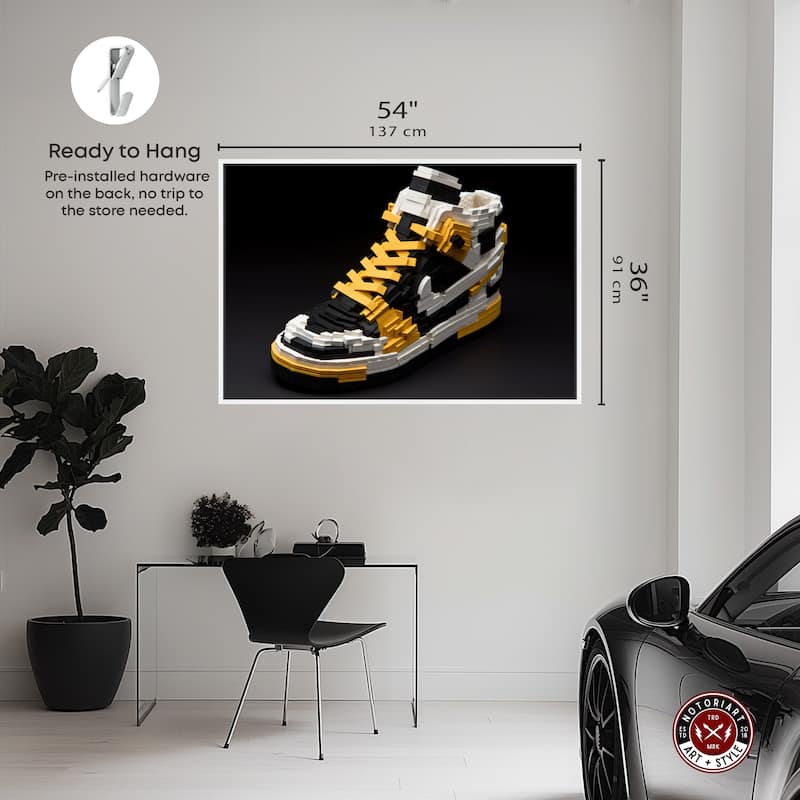 Notoriart Toy Sneaker Black Framed Sneaker 1 Piece Canvas Wall Art