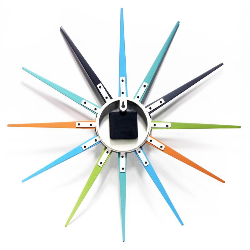 Stellar Mid-century Multicolor Starburst Unique Wall Clock - 20.5 x 1.75 x 20.5