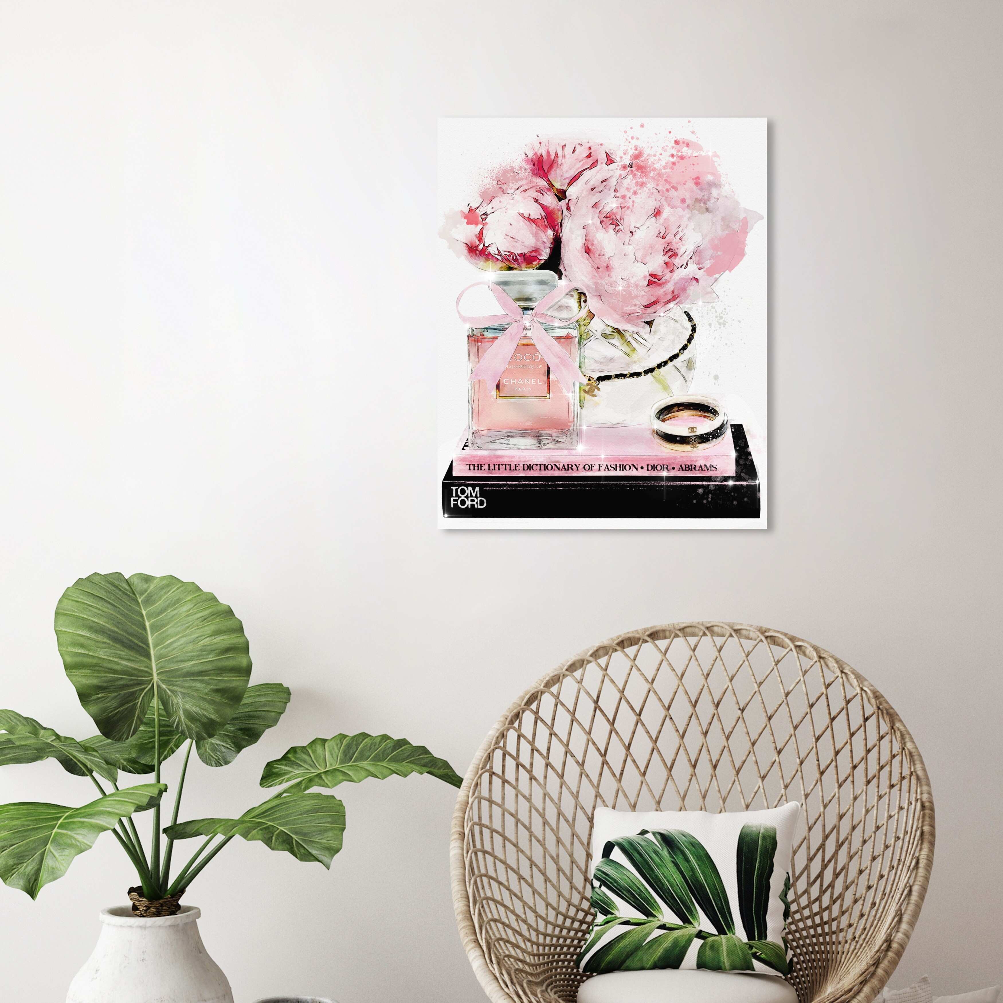 Oliver Gal 'Elegant Perfume and Morning' Fashion and Glam Wall Art Canvas  Print Perfumes - Pink, White - Bed Bath & Beyond - 31290217
