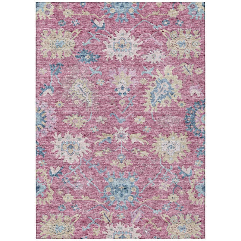 Machine Washable Indoor/ Outdoor Causal Traditional Chantille Rug