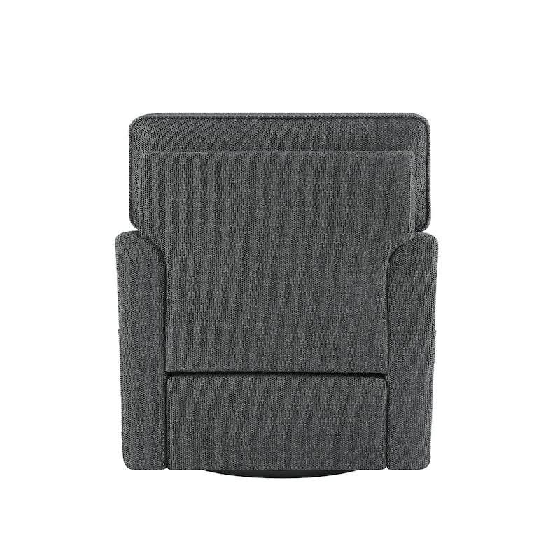 Chenille 360° Swivel Barrel Chair with Side Pockets, Ergonomic Support, and Removable Cushions
