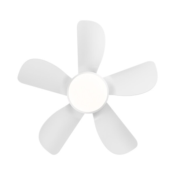 YUHAO 30 Inch Modern Matte White Indoor Flush Mount Small