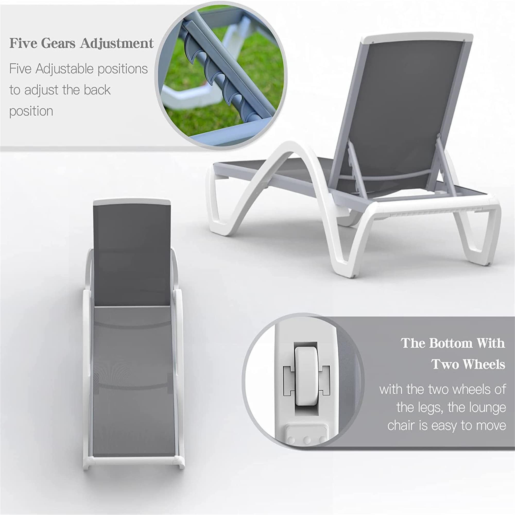 1 Piece All Weather Patio Pool Adjustable Lounge Chairs with Arm Bed Bath Beyond 40514193