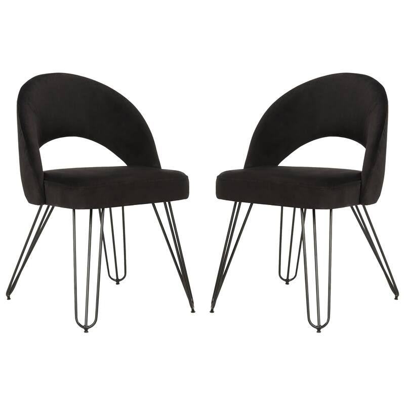 SAFAVIEH Ronna Velvet Retro Navy Side Chair (Set of 2) - 21Wx24Dx32H