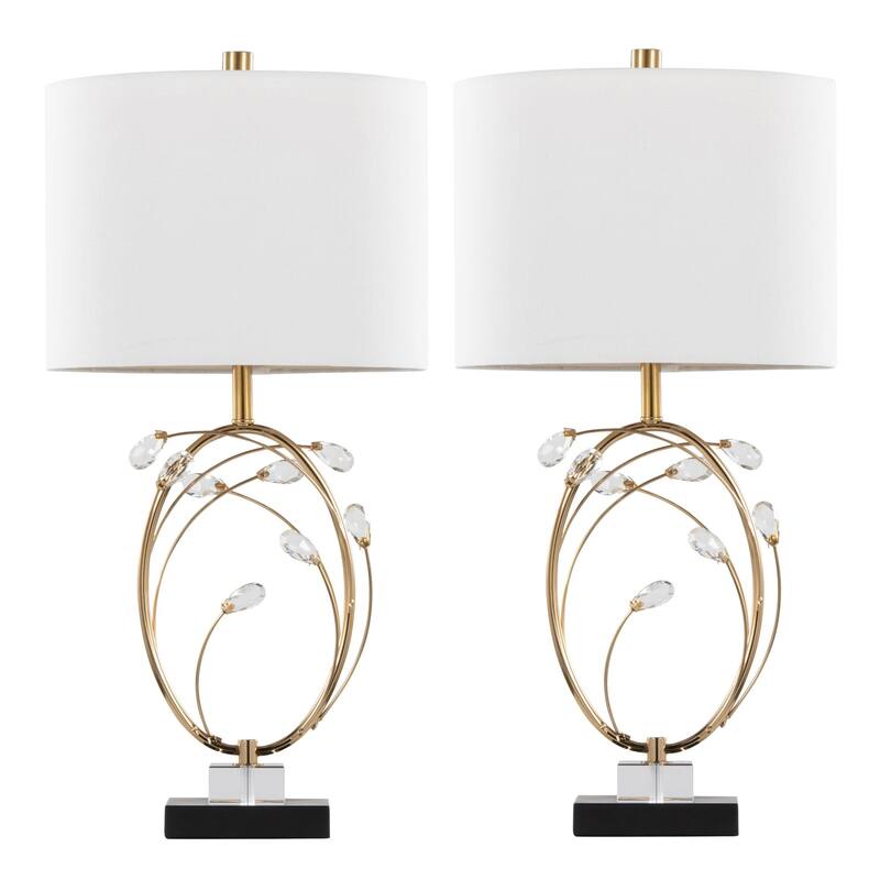 Crystal Buds 25" Table Lamp - Set of 2 - White