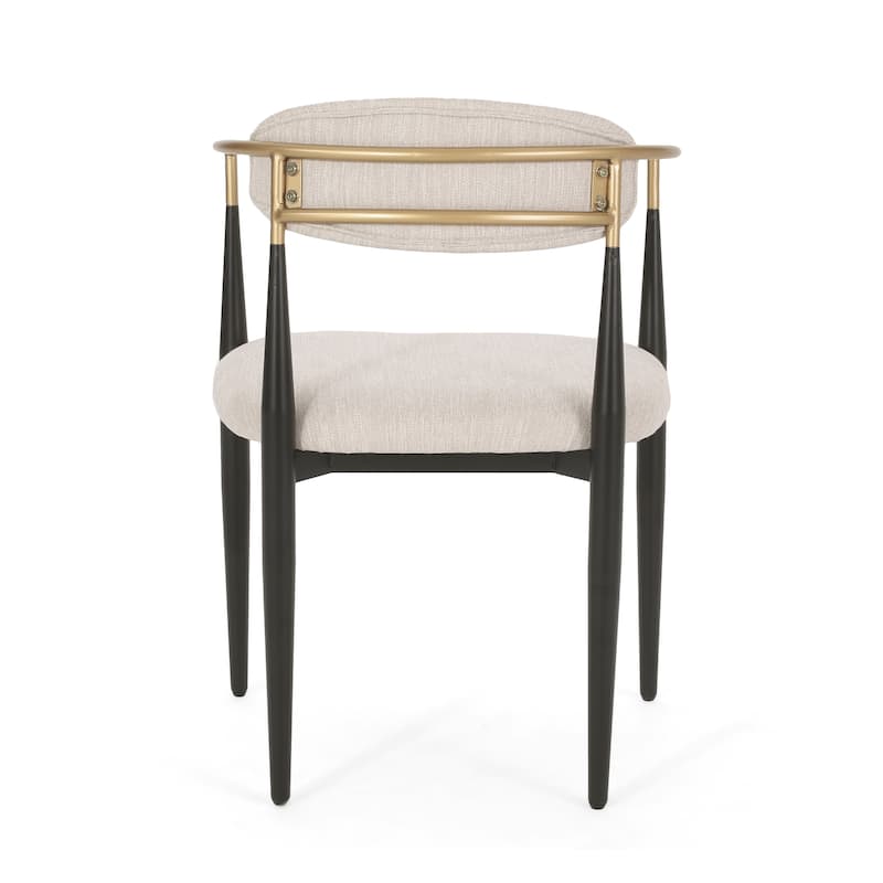 Modern Industrial Elmore Upholstered Dining Chairs (Set of 2) with Iron Frame by Christopher Knight Home