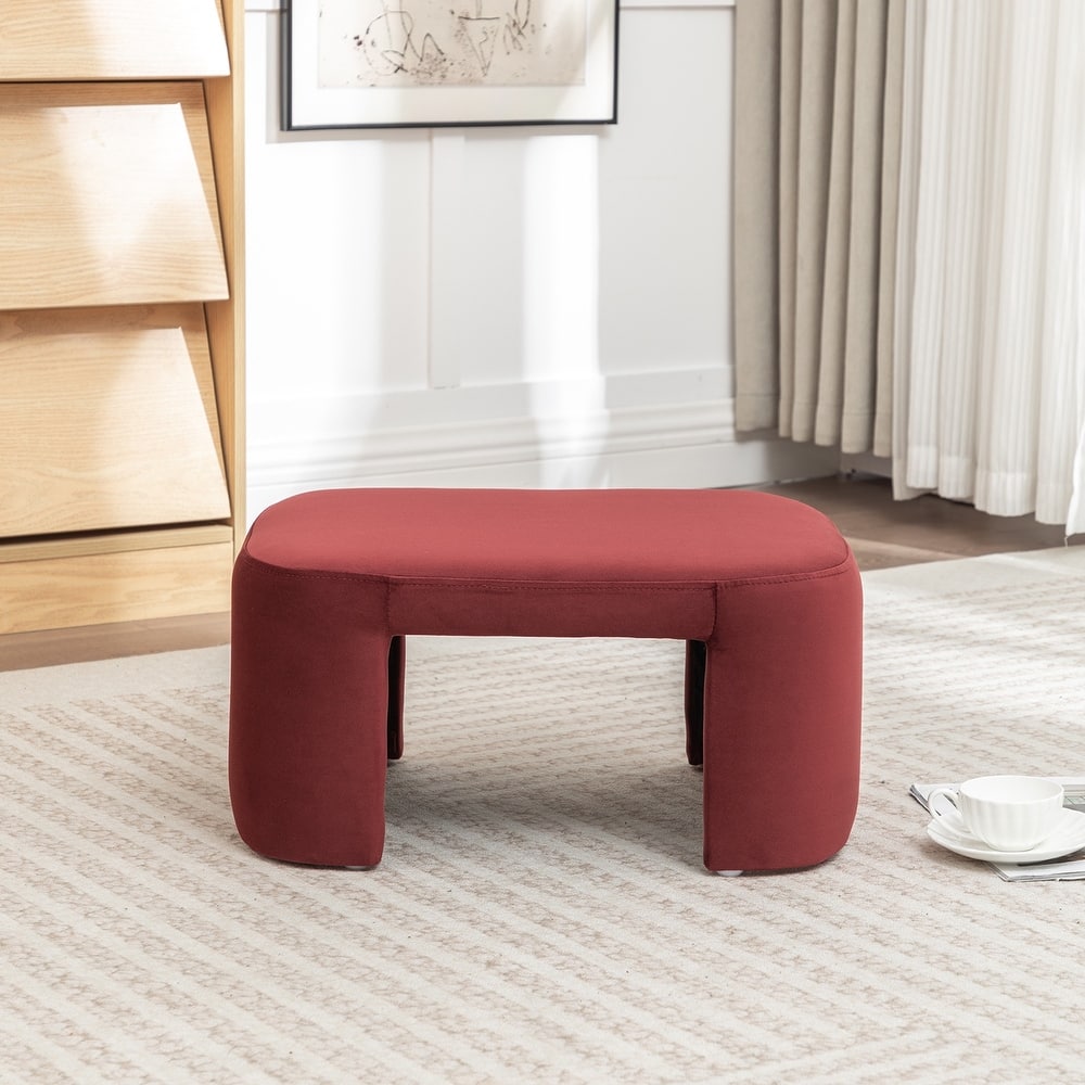 SEYNAR Modern Velvet Rectangle Accent Ottoman