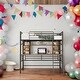 preview thumbnail 1 of 23, Twin Size Loft Bed Metal Frame with Desk and Shelf,Loft Bed with Ladder,With Desk And Bookshelf,White White