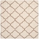 preview thumbnail 55 of 145, SAFAVIEH Hudson Shag Ariola Trellis 2-inch Thick Rug 3' Square - Ivory/Beige