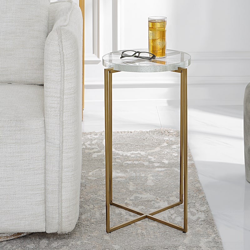 Uttermost Star-crossed Glass Accent Table - 15.625"W x 24.25"H x 15.625"D