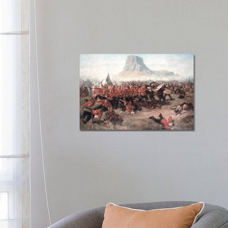 iCanvas "The Battle Of Isandlwana - The Last Stand Of The 24th Regiment Of Foot, Zulu War" by Charles Edwin Fripp Canvas Print - 18x26x1.5