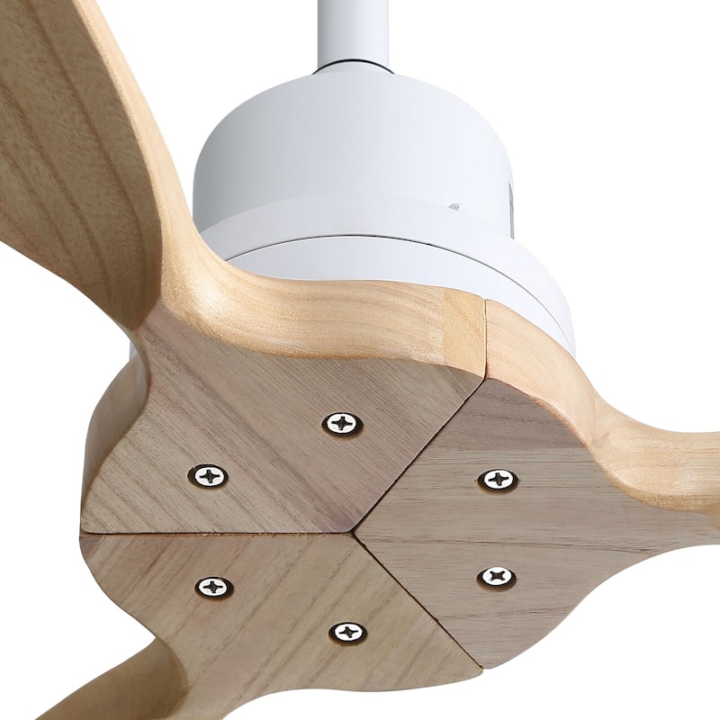 Sofucor 52-inch Solid Wood Ceiling Fan with LED Light,Remote Control Included,Reversible,Quiet and Powerful